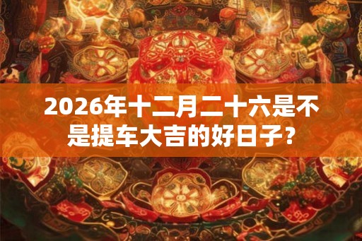 2026年十二月二十六是不是提车大吉的好日子? 2026年十二月二十六是不是提车大吉的好日子?