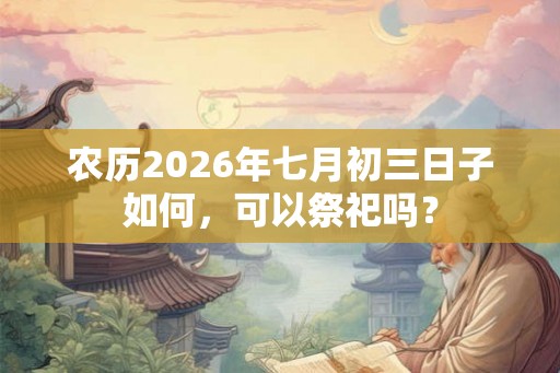 农历2026年七月初三日子如何，可以祭祀吗？