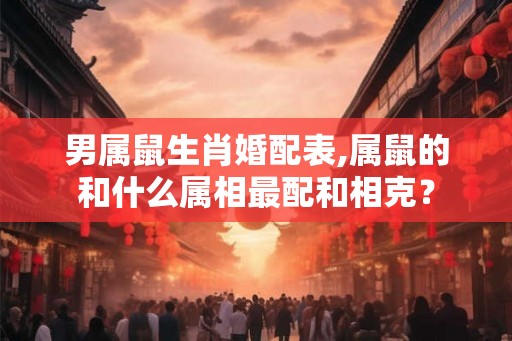 男属鼠生肖婚配表,属鼠的和什么属相最配和相克？