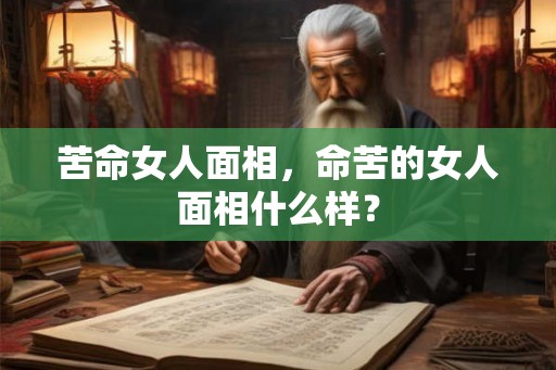 苦命女人面相，命苦的女人面相什么样？