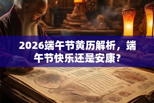2026端午节黄历解析，端午节快乐还是安康？
