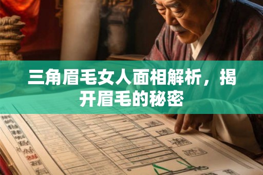 三角眉毛女人面相解析，揭开眉毛的秘密