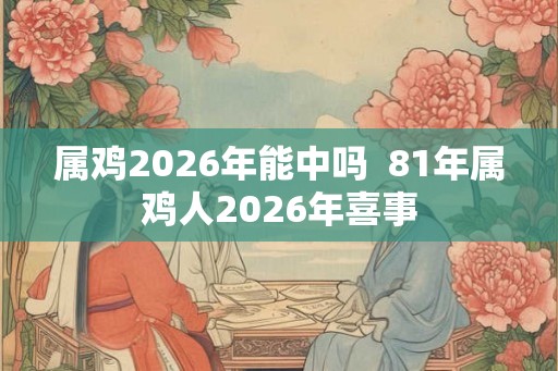 属鸡2026年能中吗  81年属鸡人2026年喜事