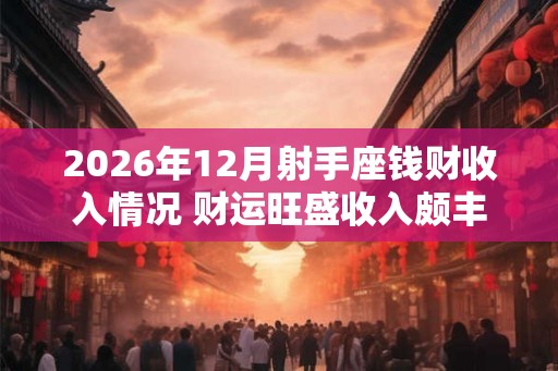 2026年12月射手座钱财收入情况 财运旺盛收入颇丰