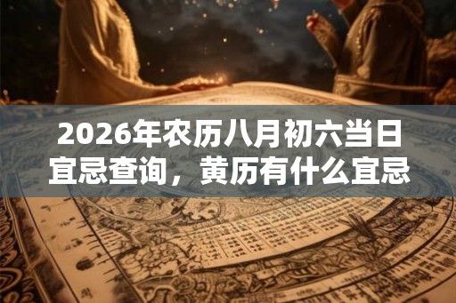 2026年农历八月初六当日宜忌查询，黄历有什么宜忌