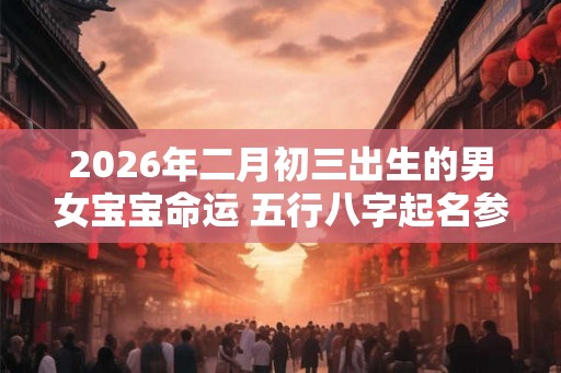 2026年二月初三出生的男女宝宝命运 五行八字起名参考