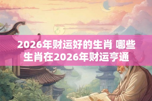 2026年财运好的生肖 哪些生肖在2026年财运亨通