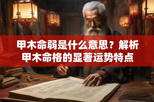 甲木命弱是什么意思？解析甲木命格的显著运势特点