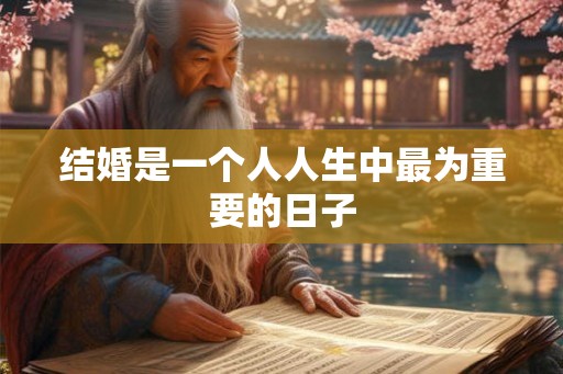 结婚是一个人人生中最为重要的日子