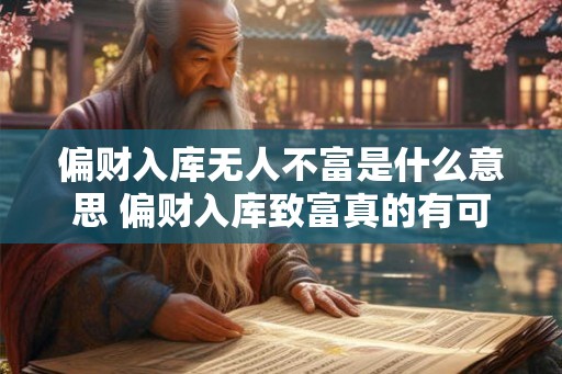 偏财入库无人不富是什么意思 偏财入库致富真的有可能吗