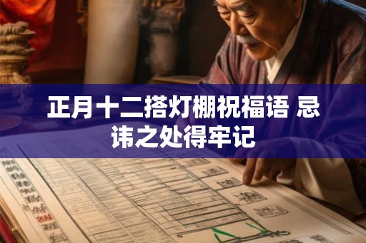 正月十二搭灯棚祝福语 忌讳之处得牢记