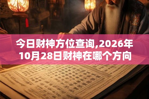 今日财神方位查询,2026年10月28日财神在哪个方向