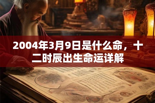 2004年3月9日是什么命，十二时辰出生命运详解