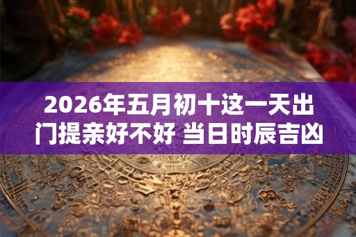 2026年五月初十这一天出门提亲好不好 当日时辰吉凶