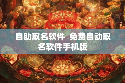 自助取名软件  免费自动取名软件手机版