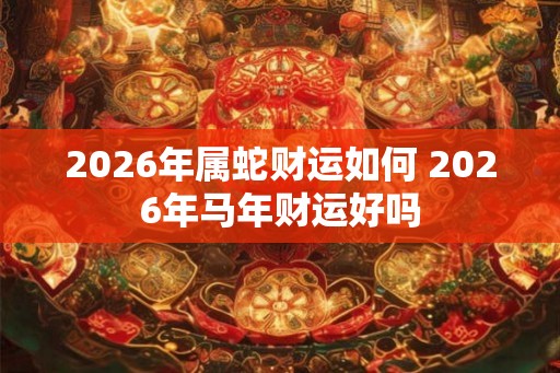 2026年属蛇财运如何 2026年马年财运好吗 2026年属蛇财运如何 2026年马年财运好吗