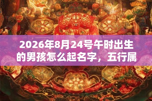 2026年8月24号午时出生的男孩怎么起名字，五行属什么
