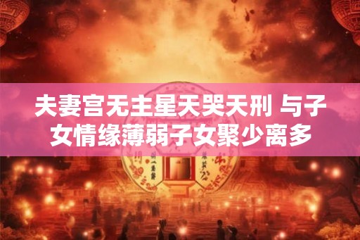 夫妻宫无主星天哭天刑 与子女情缘薄弱子女聚少离多