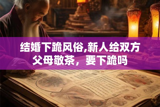 结婚下跪风俗,新人给双方父母敬茶，要下跪吗
