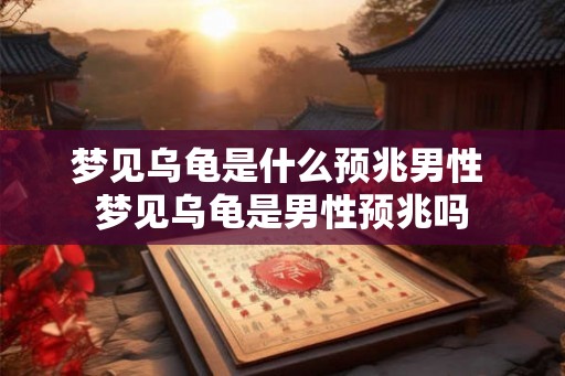 梦见乌龟是什么预兆男性 梦见乌龟是男性预兆吗