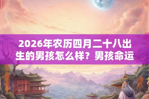 2026年农历四月二十八出生的男孩怎么样？男孩命运解析