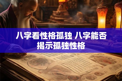 八字看性格孤独 八字能否揭示孤独性格