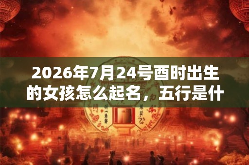 2026年7月24号酉时出生的女孩怎么起名，五行是什么？