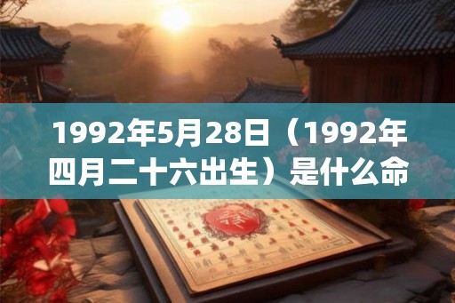 1992年5月28日（1992年四月二十六出生）是什么命_命运如何
