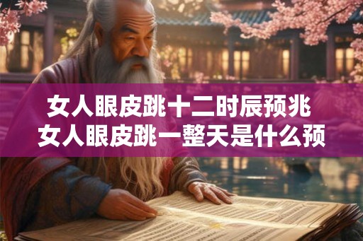 女人眼皮跳十二时辰预兆 女人眼皮跳一整天是什么预兆