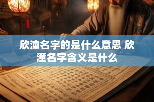 欣潼名字的是什么意思 欣潼名字含义是什么
