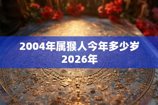 2004年属猴人今年多少岁2026年