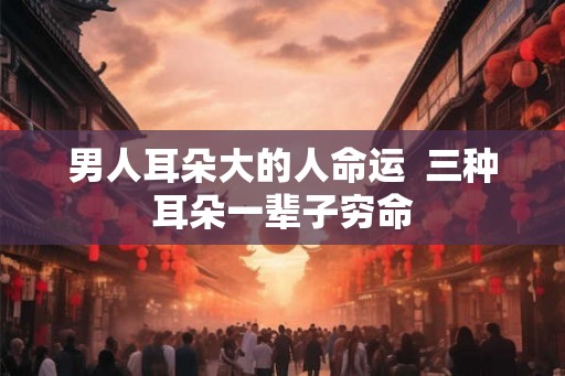 男人耳朵大的人命运 三种耳朵一辈子穷命 男人耳朵大的人命运 三种耳朵一辈子穷命