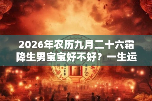 2026年农历九月二十六霜降生男宝宝好不好？一生运势如何？