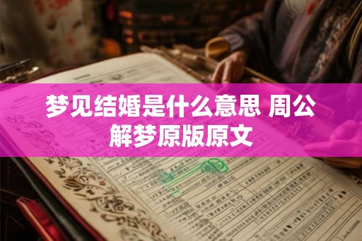 梦见结婚是什么意思 周公解梦原版原文 梦见结婚是什么意思 周公解梦原版原文