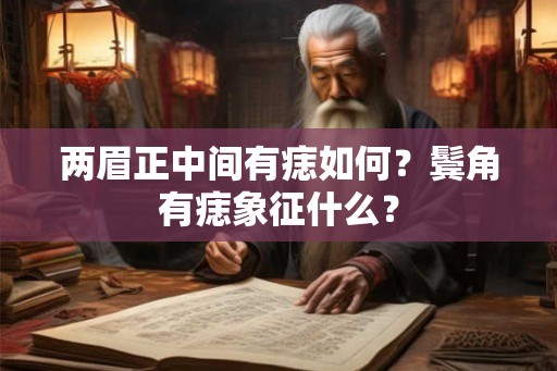 两眉正中间有痣如何？鬓角有痣象征什么？