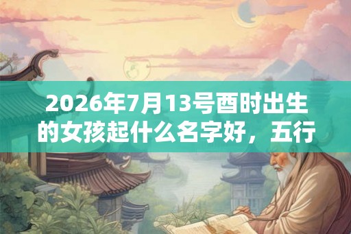 2026年7月13号酉时出生的女孩起什么名字好，五行是什么？