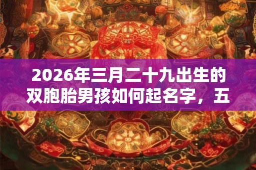2026年三月二十九出生的双胞胎男孩如何起名字，五行属什么