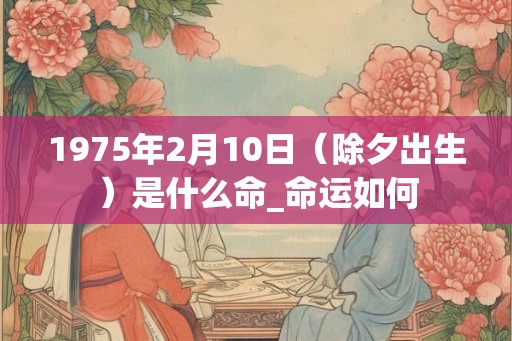 1975年2月10日（除夕出生）是什么命_命运如何