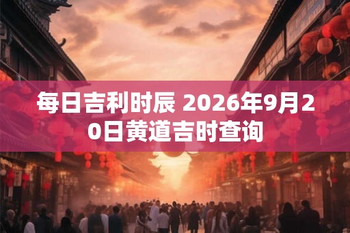 每日吉利时辰 2026年9月20日黄道吉时查询