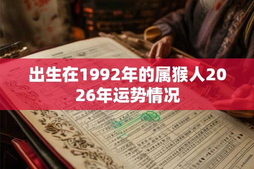 出生在1992年的属猴人2026年运势情况 出生在1992年的属猴人2026年运势情况