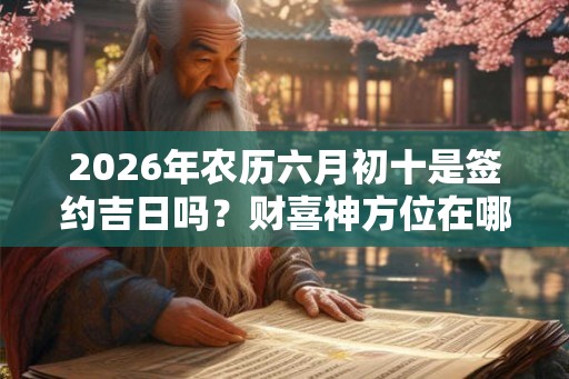 2026年农历六月初十是签约吉日吗？财喜神方位在哪？