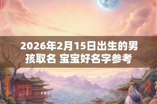 2026年2月15日出生的男孩取名 宝宝好名字参考