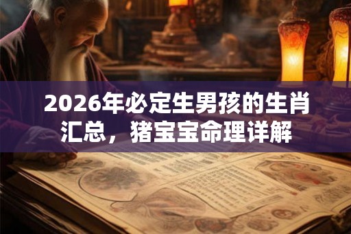 2026年必定生男孩的生肖汇总，猪宝宝命理详解
