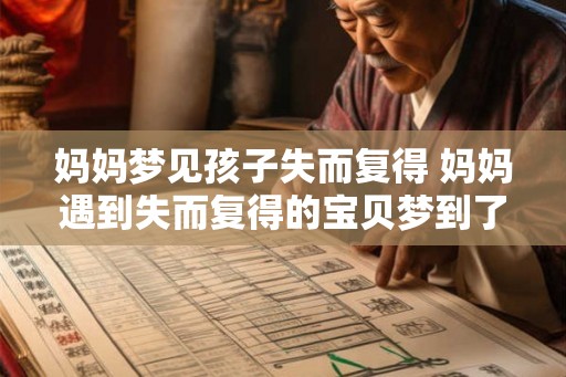 妈妈梦见孩子失而复得 妈妈遇到失而复得的宝贝梦到了吗