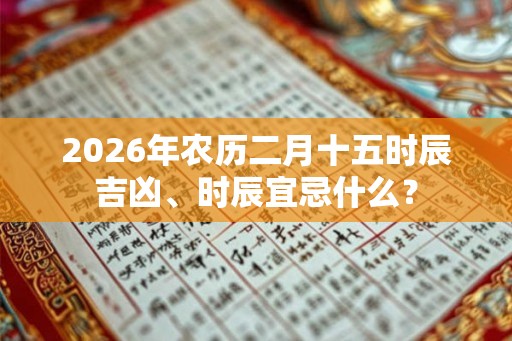 2026年农历二月十五时辰吉凶、时辰宜忌什么？