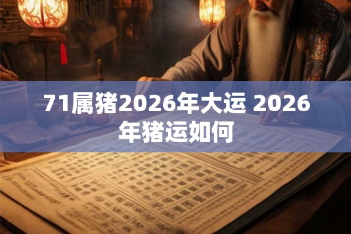 71属猪2026年大运 2026年猪运如何