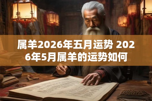 属羊2026年五月运势 2026年5月属羊的运势如何