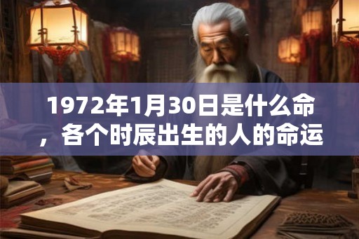 1972年1月30日是什么命，各个时辰出生的人的命运
