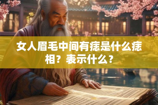 女人眉毛中间有痣是什么痣相？表示什么？