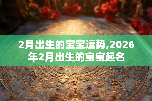 2月出生的宝宝运势,2026年2月出生的宝宝起名 2月出生的宝宝运势,2026年2月出生的宝宝起名